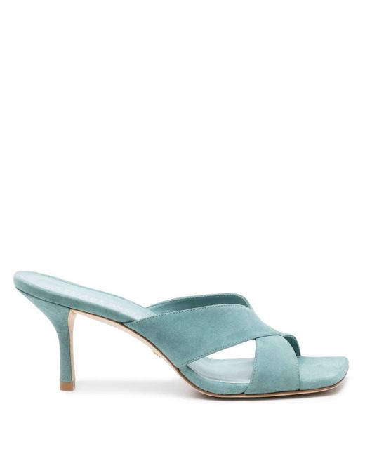 Stuart Weitzman Blue Carmen 75mm Mules