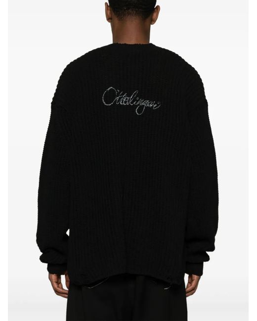 OTTOLINGER Black Skull-Print V-Neck Jumper
