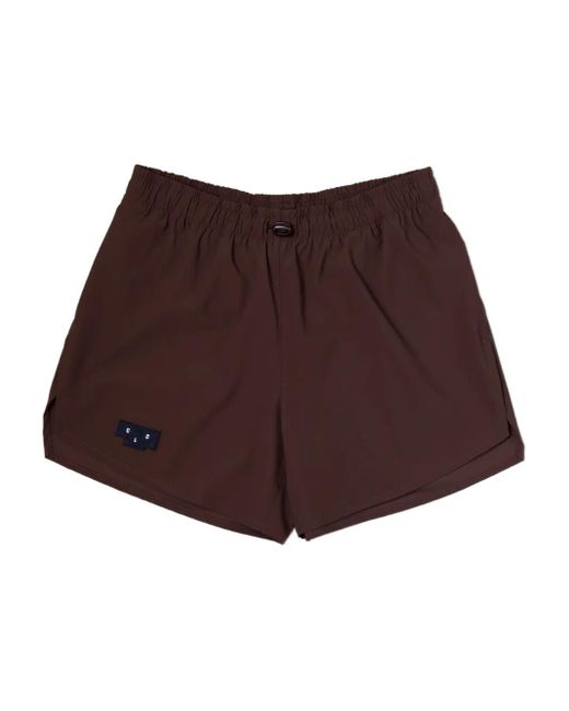 UNNA Brown Elastic-Waistband Performance Shorts for men