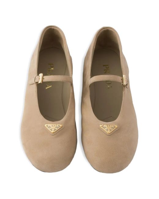 Prada White Suede Ballerinas