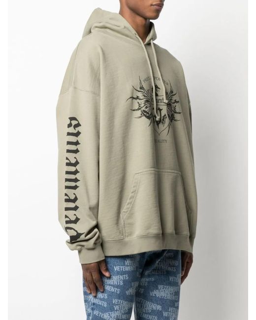 Sudadera con capucha y logo Vetements de hombre de color Gray