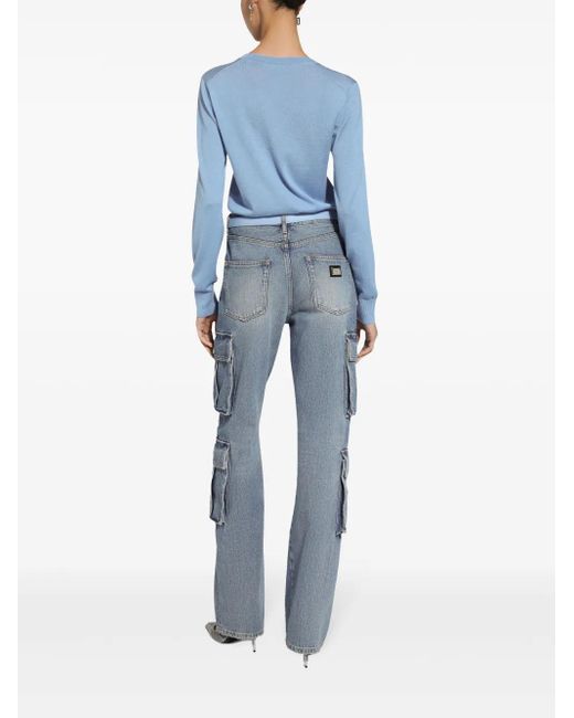Dolce & Gabbana Blue Cargo-Jeans Aus Baumwoll-Denim