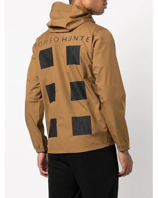 ROMEO HUNTE Brown Logo-Print Hooded Jacket