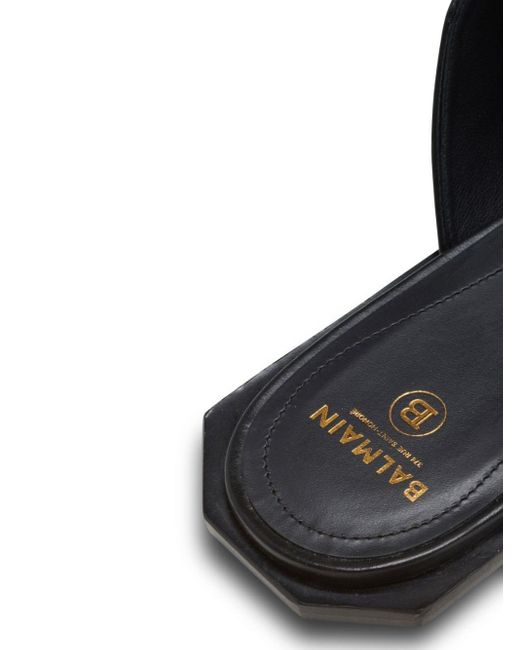 Balmain Black Logo-plaque Pointed-toe Mules