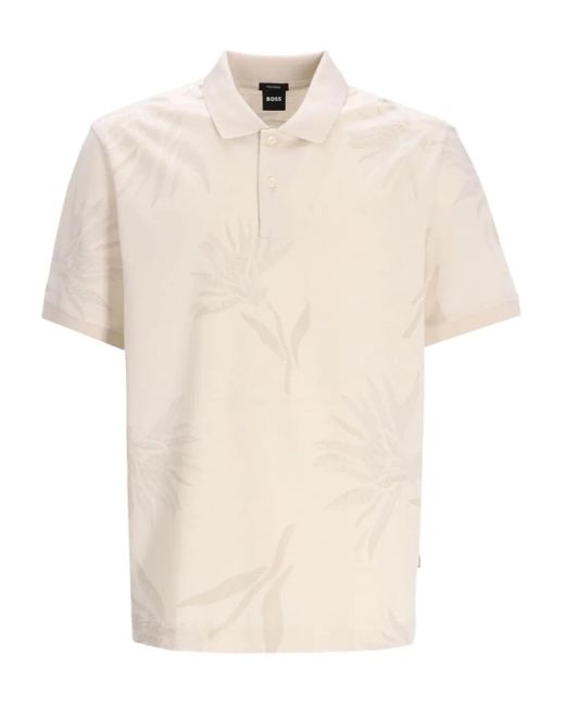 メンズ Boss Parris フローラル ポロシャツ White