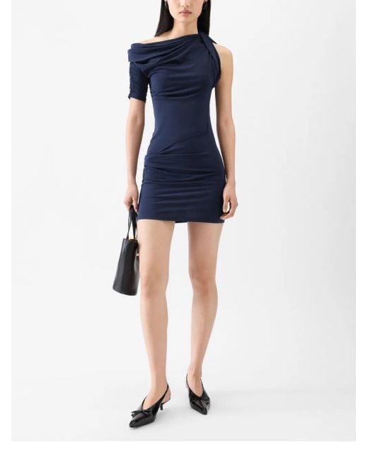 Jacquemus Blue One-Shoulder Mini Dress