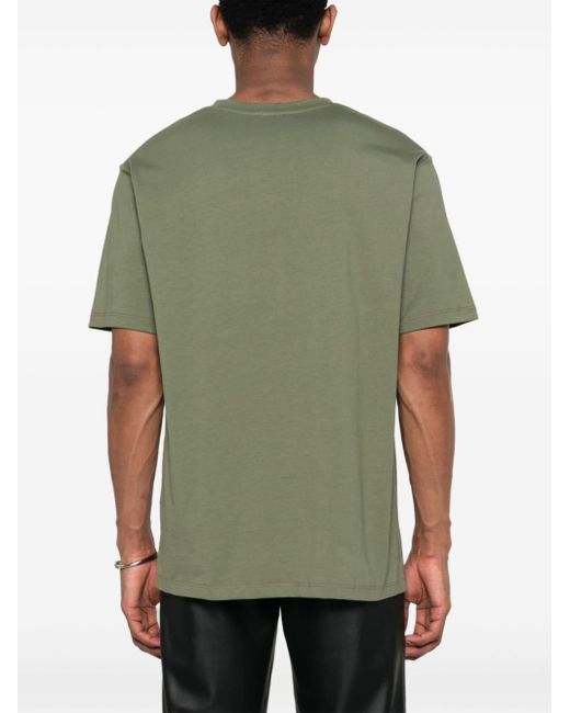 Balmain T-Shirt aus Baumwoll-Jersey mit Logoprint in Green für Herren