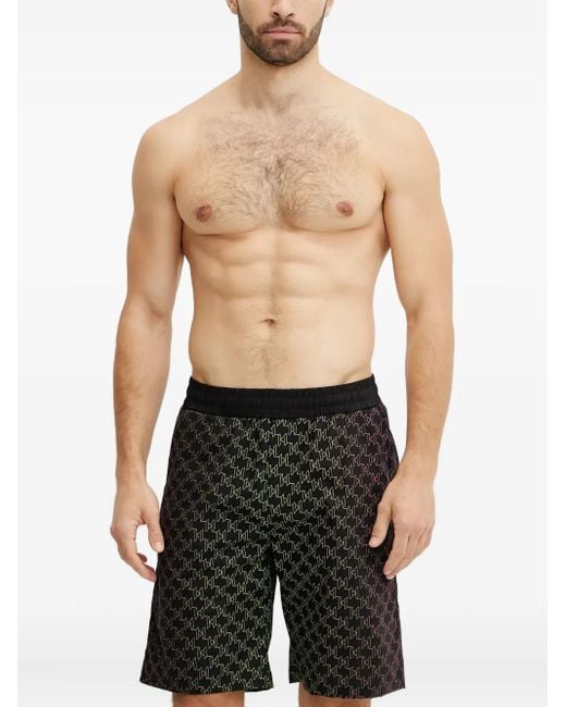Bermuda Con Logo di Karl Lagerfeld in Black da Uomo