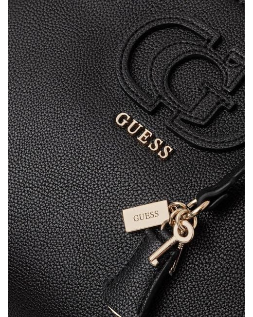 Guess Black Logo-Embossed Tote Bag