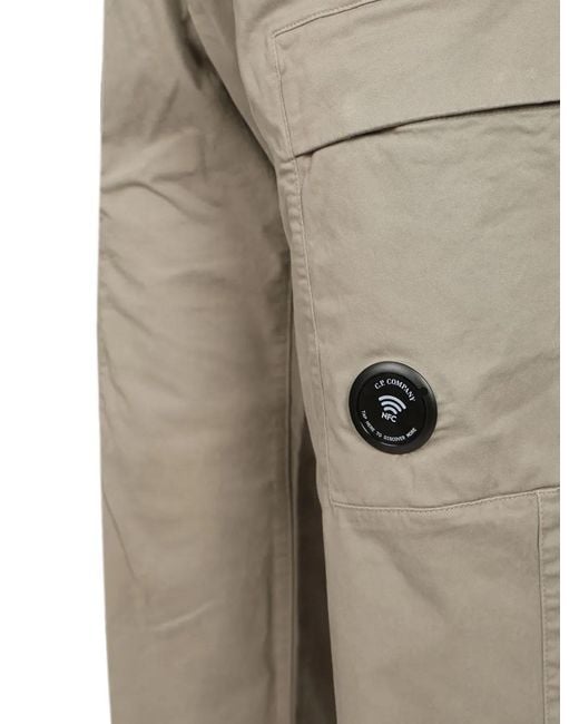 C P Company Natural Lens-Detail Cargo Pants for men