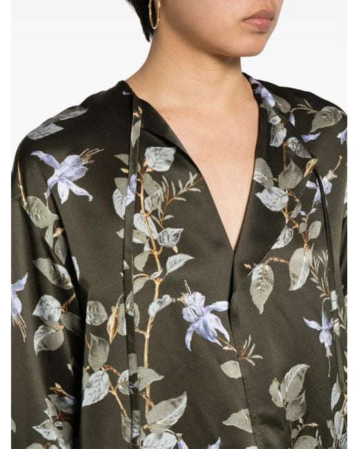 Vince Black Bellflower Silk Blouse