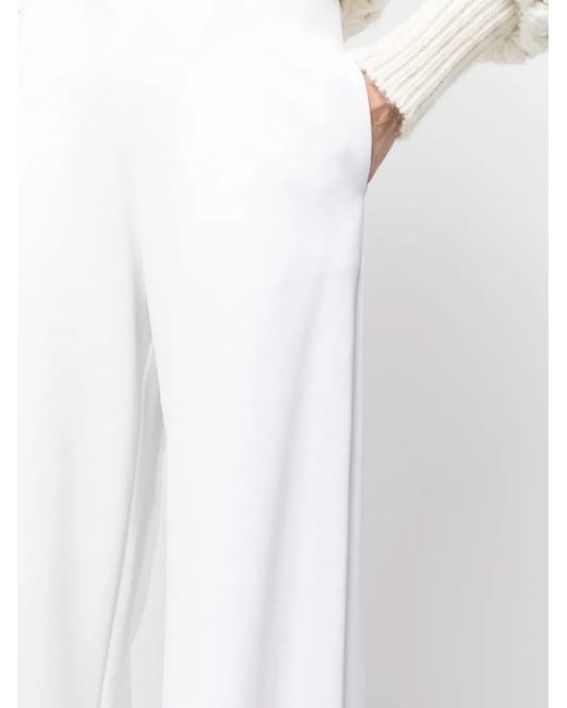 Fabiana Filippi White High-Waisted Wide-Leg Trousers