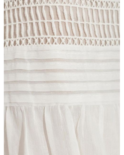 Isabel Marant White Paigee Crochet-Knit Panelled Mini Dress