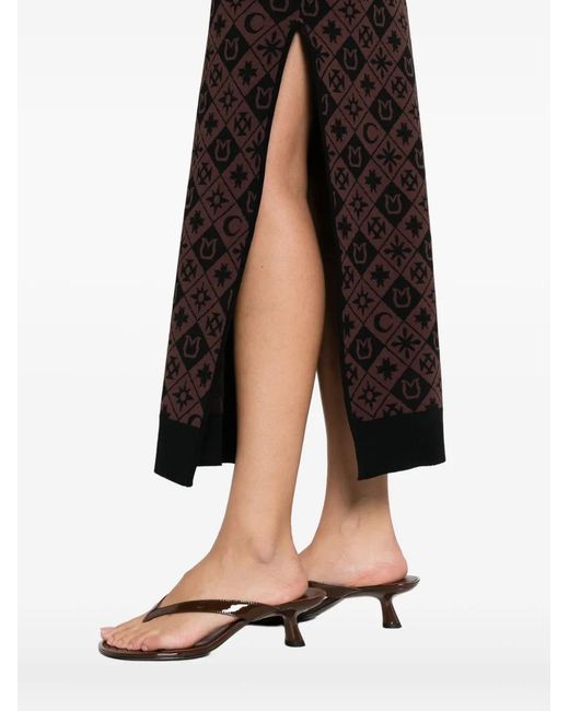 Nanushka Purple Cut-Out Patterned Midi Dress