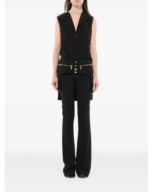 Givenchy Black Zip-Detail Buttonet Trousers
