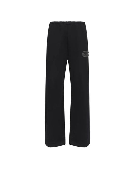MM6 by Maison Margiela Black Patch-Detail Cotton Trousers for men
