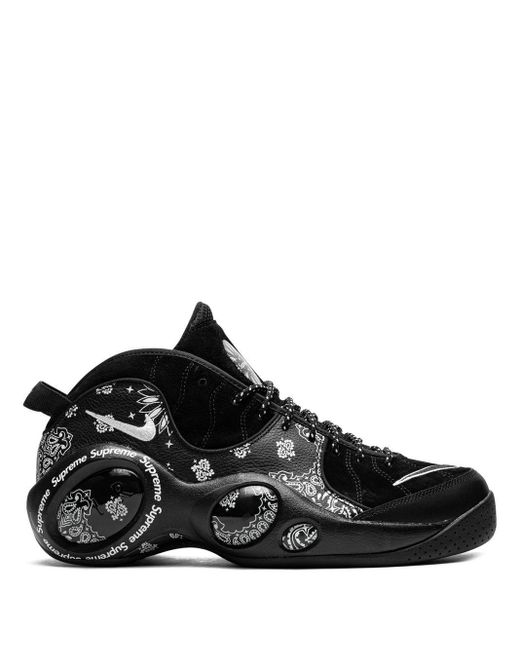 Nike Leather X Supreme Air Zoom Flight 95 Sneakers in Black for Men