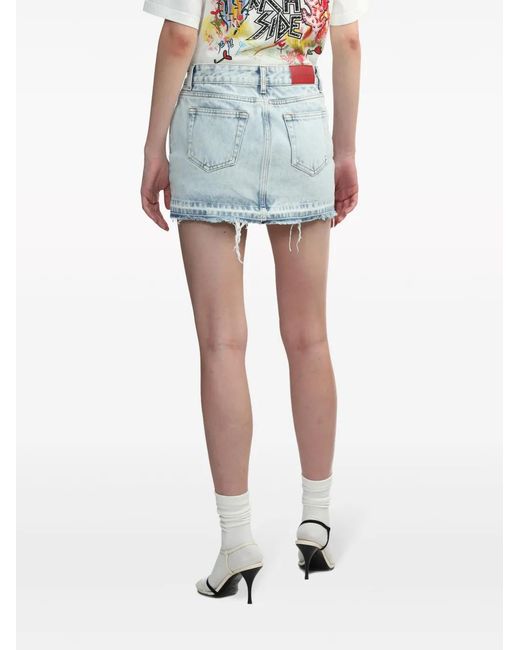 Alessandra Rich Blue Denim Mini Skirt