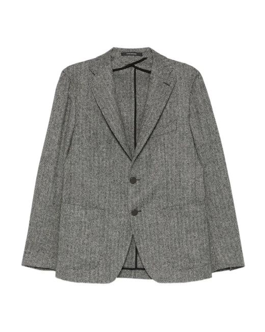 Tagliatore Gray Herringbone Two-Button Blazer for men