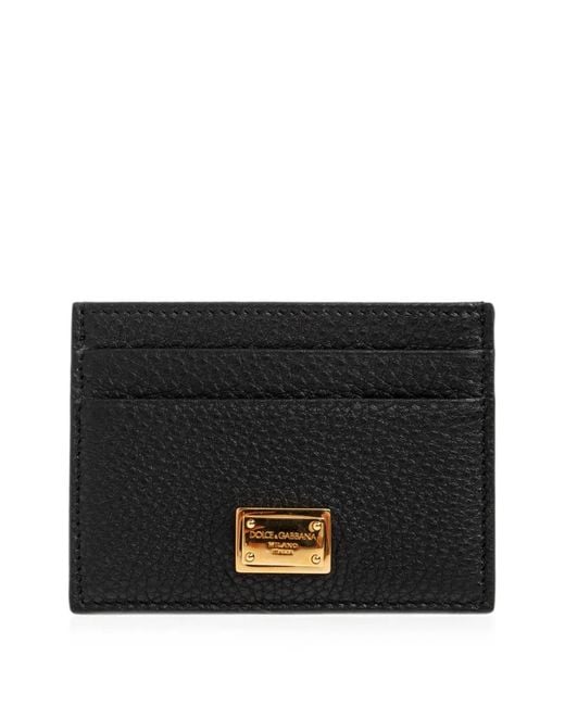 Dolce & Gabbana Black Logo-Plaque Leather Cardholder