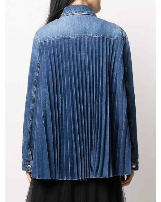 pleated back denim jacket