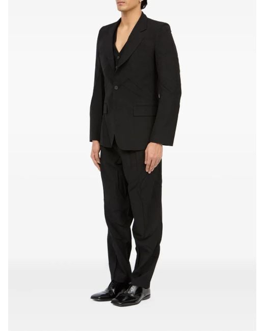 MM6 by Maison Martin Margiela Black Tailored Single-Breasted Blazer for men