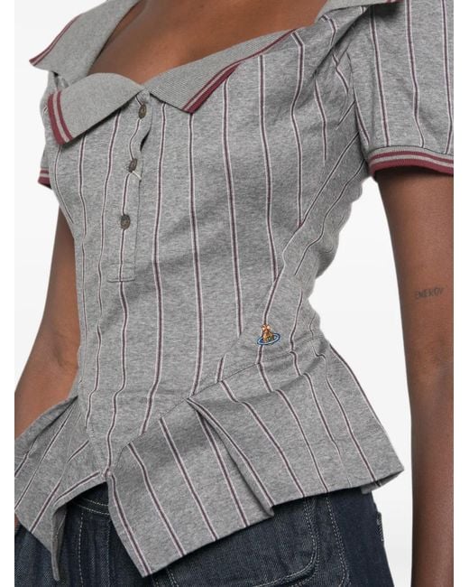 Vivienne Westwood Gray Monday Pinstriped Top