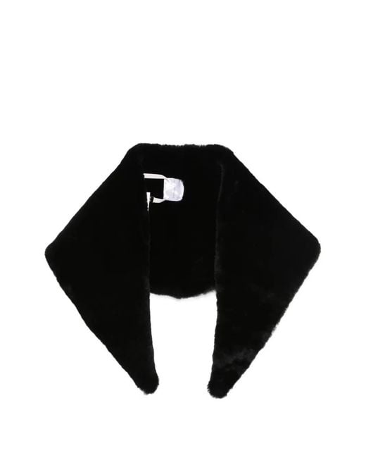 Nour Hammour Black Sena Shearling Scarf