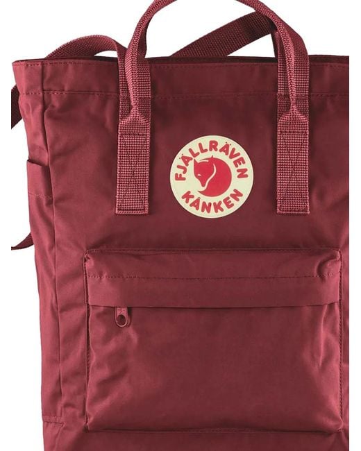 Fjallraven Red Kånken Logo-Patch Backpack
