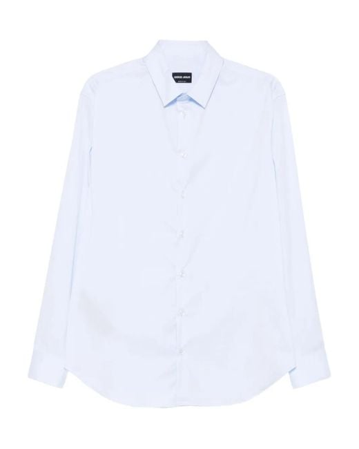 Giorgio Armani White Cotton Blend Shirt for men