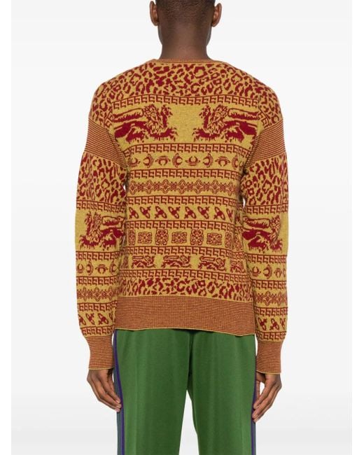 Vivienne Westwood Brown Intarsia-Knit Crew-Neck Jumper for men
