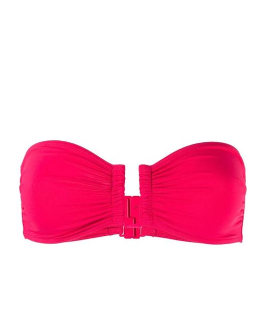 Eres Red Bandeau Bikini Top