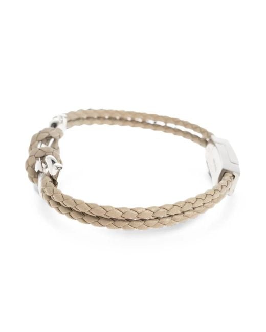 Ferragamo Metallic Gancini Braided Bracelet for men