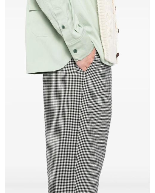 Marni Gray Checked Print Pants for men