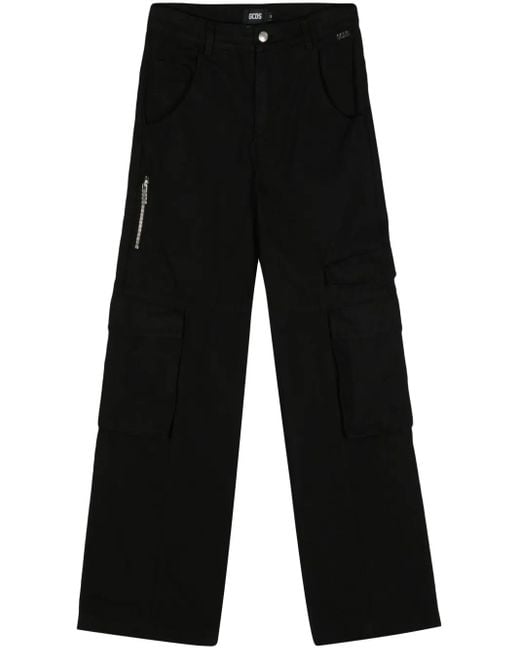 Gcds Black Cargo Trousers for men
