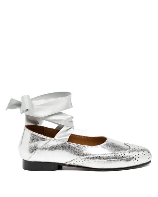 MASU White Wing Tip Ballet Shoes