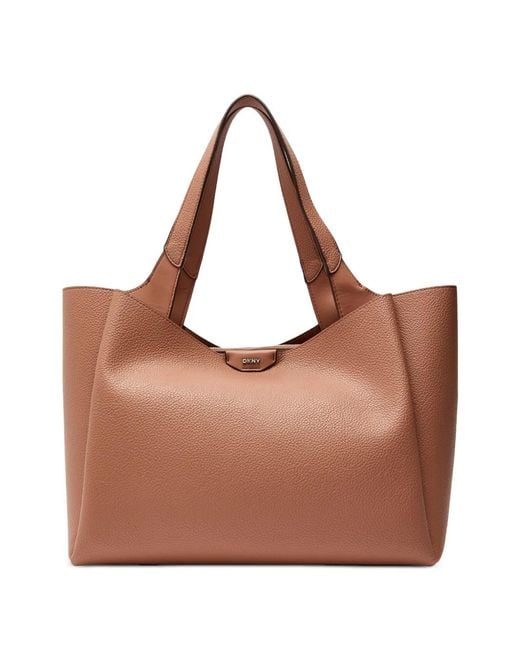 DKNY Brown Logo-Detail Tote Bag