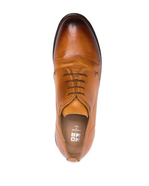 Moma Brown Lace-up Leather Derby Shoes for men