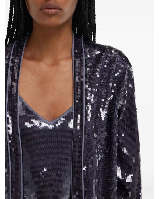 Ferragamo Blue Sequin-Embellished Jacket