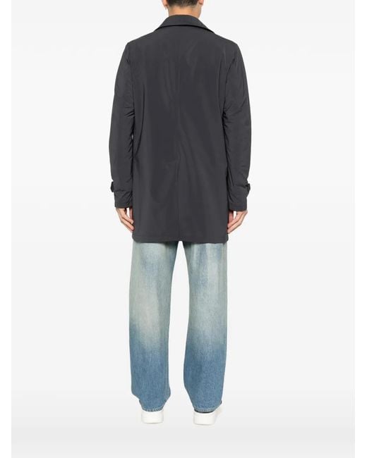 Moorer Black Vittor-Ac Button-Up Coat for men