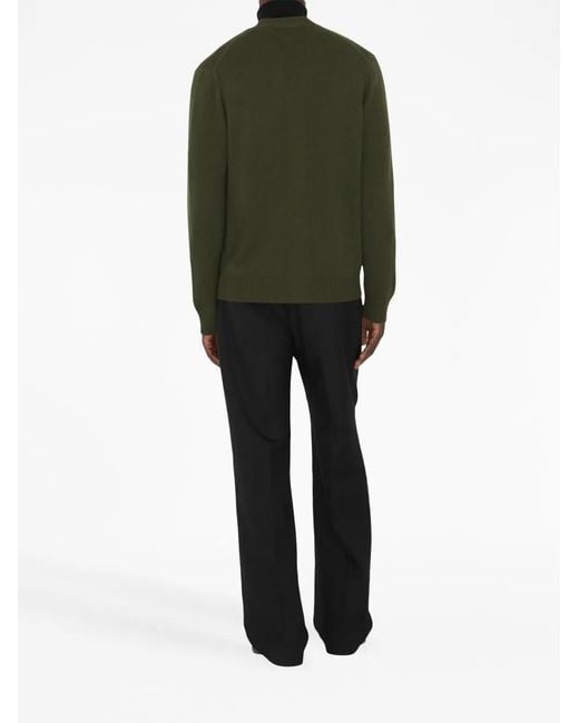 Burberry Green Ekd-Motif Cashmere Cardigan for men