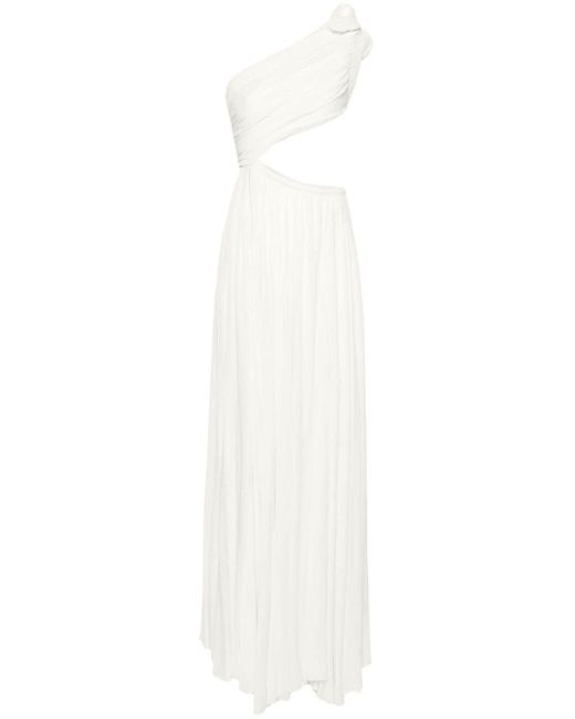 Giambattista Valli White Floral-appliqué Strapless Gown