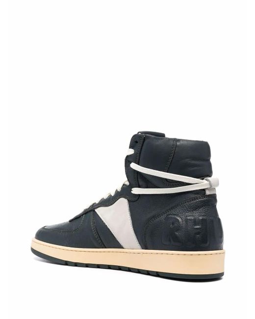 Rhude Blue Bball High-Top Sneakers for men