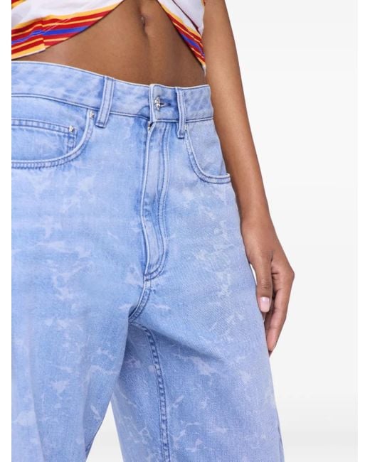 Rabanne Blue Washed-Effect Jeans