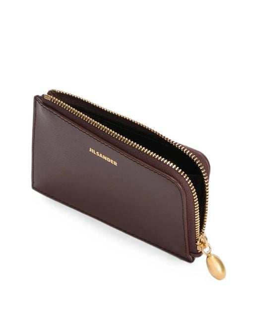 Jil Sander Brown Goji Coin Purse Small