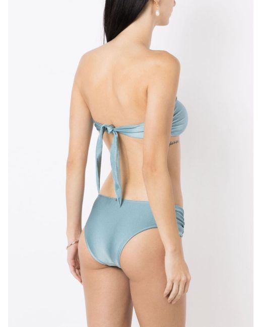 Adriana Degreas Blue Strapless Knotted Bikini