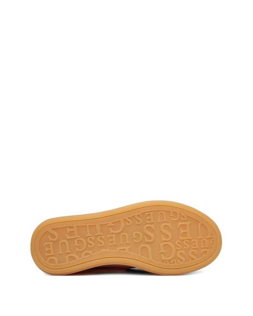 Guess Pink Suede-Panel Logo-Detail Sneakers