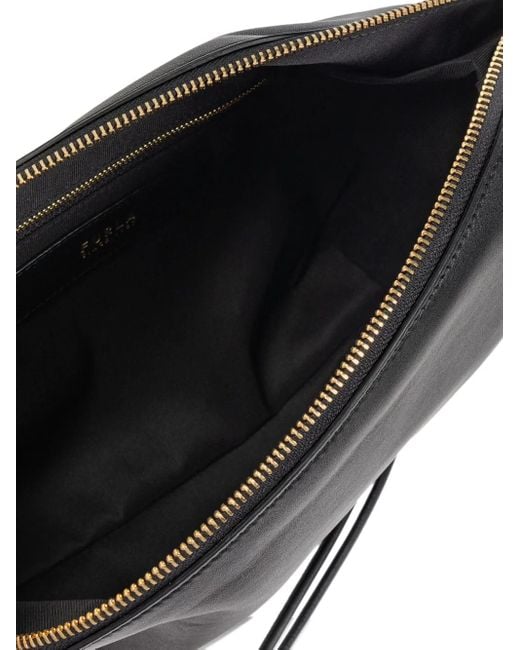 Furla Black Daisy Gathered Clutch Bag