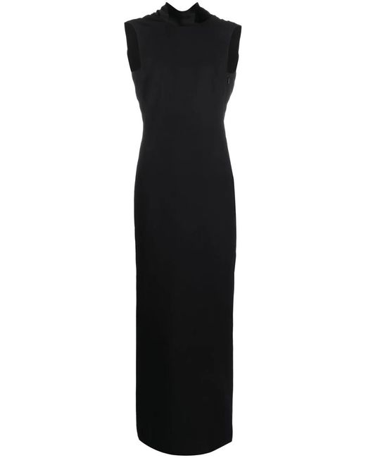 Versace Black Draped Open-Back Dress