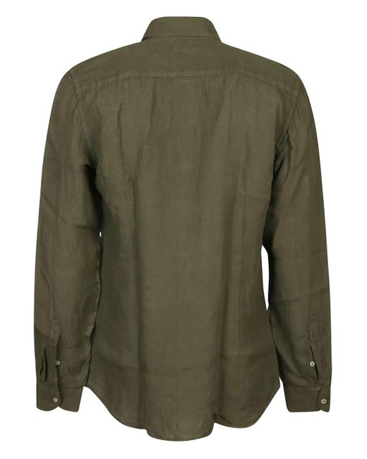 Fay Green Long-Sleeve Button-Up Shirt for men